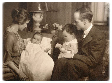 Catherine Colt Dickey, baby Mary, Charlie, and Charles D. Dickey, 1920
